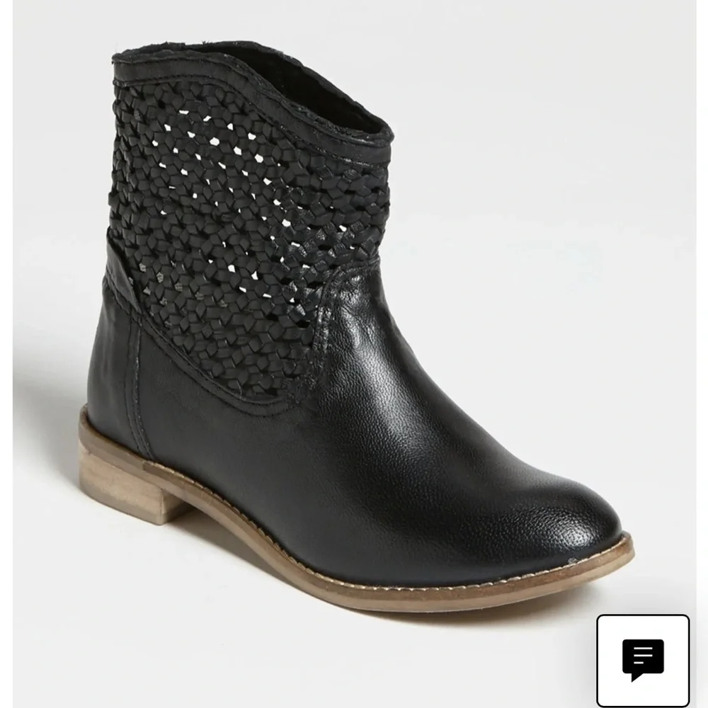 Seychelles x Revolve Knock at the Door Bootie Black Leather 8.5 - Anthropologie